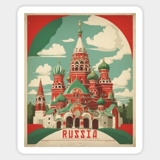 Russia Vintage Tourism Poster Sticker